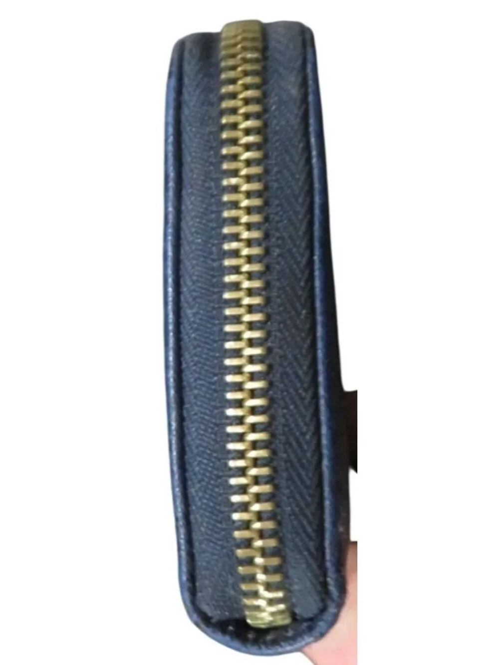 Michael Kors Blue Saffiano Leather Zip around wallet wristlet